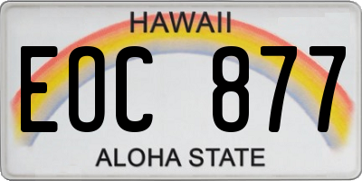 HI license plate EOC877