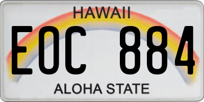 HI license plate EOC884