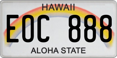 HI license plate EOC888