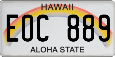 HI license plate EOC889