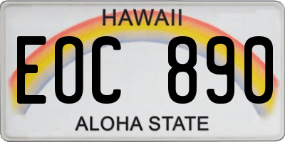 HI license plate EOC890