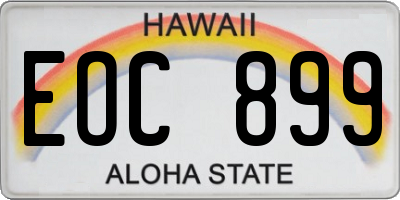 HI license plate EOC899