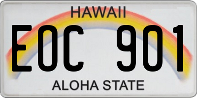 HI license plate EOC901