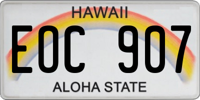 HI license plate EOC907