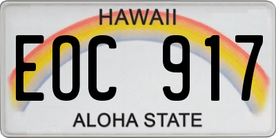 HI license plate EOC917