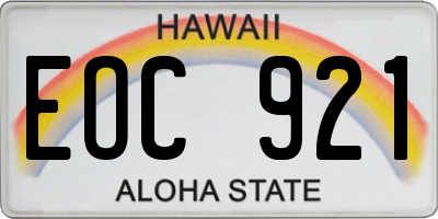 HI license plate EOC921