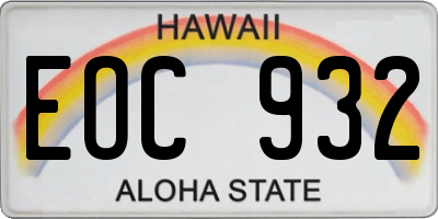 HI license plate EOC932