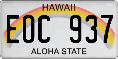 HI license plate EOC937