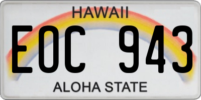 HI license plate EOC943