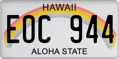 HI license plate EOC944
