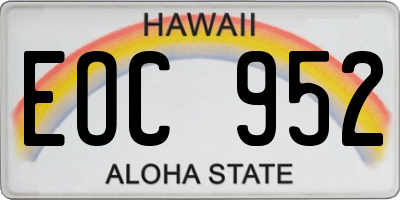 HI license plate EOC952
