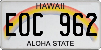 HI license plate EOC962