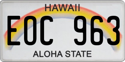 HI license plate EOC963