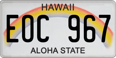 HI license plate EOC967