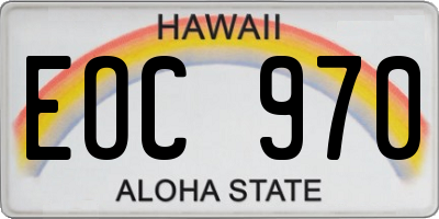 HI license plate EOC970