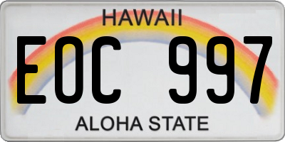 HI license plate EOC997