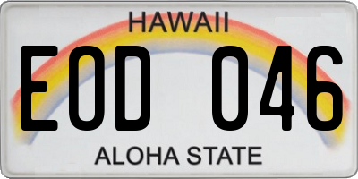 HI license plate EOD046