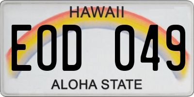 HI license plate EOD049