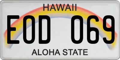 HI license plate EOD069