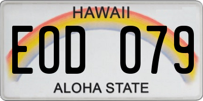 HI license plate EOD079