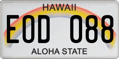 HI license plate EOD088