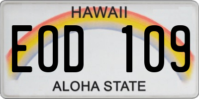 HI license plate EOD109