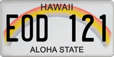 HI license plate EOD121
