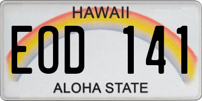 HI license plate EOD141