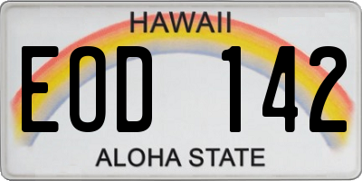 HI license plate EOD142
