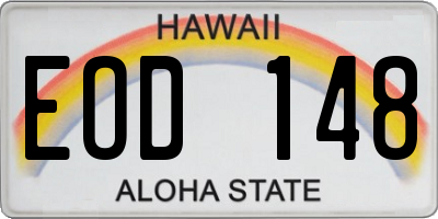HI license plate EOD148