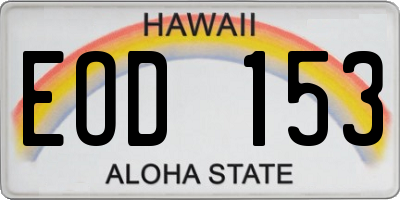 HI license plate EOD153