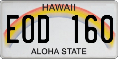 HI license plate EOD160