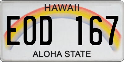 HI license plate EOD167