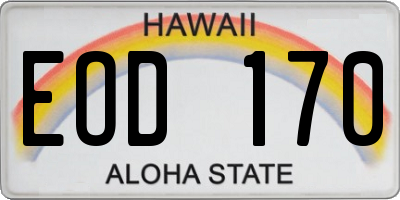 HI license plate EOD170
