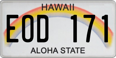 HI license plate EOD171