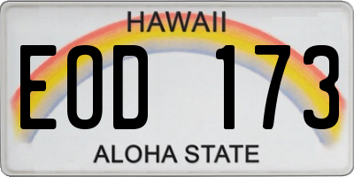 HI license plate EOD173