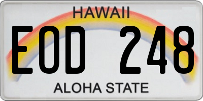 HI license plate EOD248