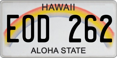 HI license plate EOD262