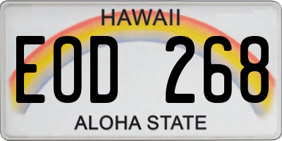 HI license plate EOD268