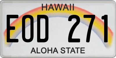 HI license plate EOD271