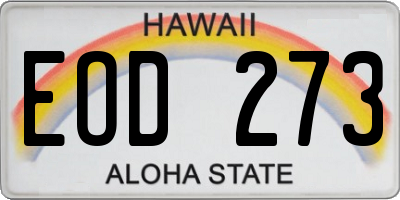 HI license plate EOD273