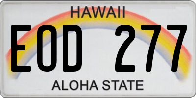 HI license plate EOD277