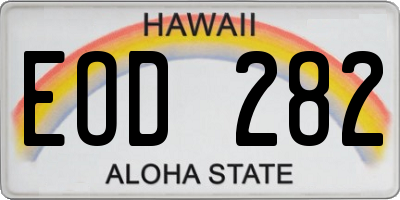 HI license plate EOD282