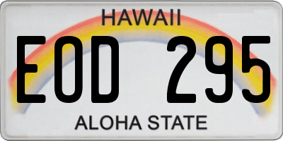HI license plate EOD295