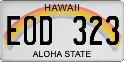 HI license plate EOD323