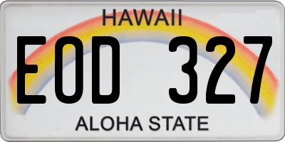 HI license plate EOD327