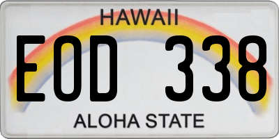 HI license plate EOD338