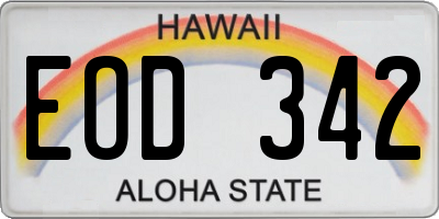 HI license plate EOD342
