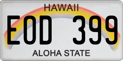 HI license plate EOD399