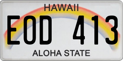 HI license plate EOD413